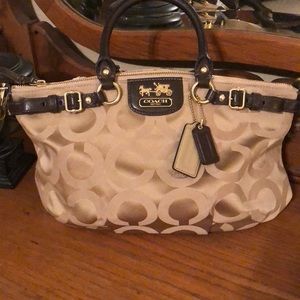 Coach purse. Brown and light tan